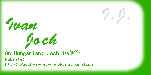 ivan joch business card